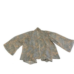 3/$25 ❥ RW&Co. Floral Kimono Sheer Jacket Shrug Light Pink Gray Size Small